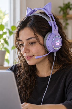 Katzenohren Gaming Cyberpunk-Headset