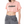 Model in the Cyber Washed Y2K Crop Top in shrimp skin powder pink, front view, black CYBER print and gray sweatpants