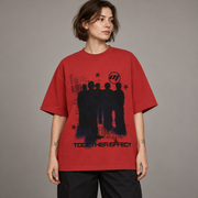 T-shirt Y2K con Stampa Shadow