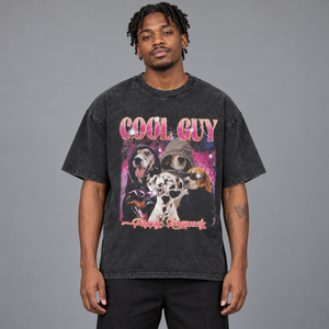T-shirt graphique chien années 2000 noir