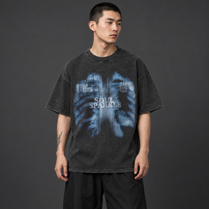 X線スケルトンプリント Y2K グラフィックTシャツ