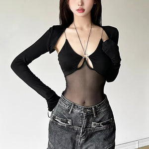 Cyber Y2K Cut Out Bodysuit