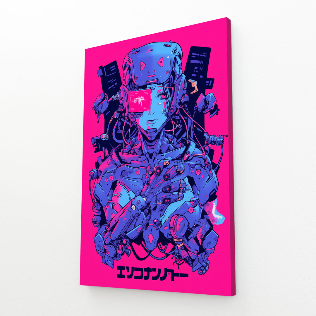 Loading image: Cyberpunk Art Blue Cyborg | CYBER TECHWEAR®
