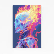 Crâne de flammes d'art cyberpunk