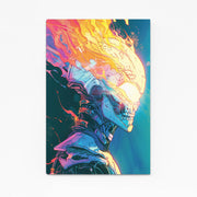 Cyberpunk Art Inferno-Schädel
