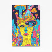 Cyberpunk Art Neon Shrooms