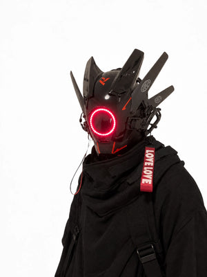 Cyberpunk Biker Helmet - product view on white background