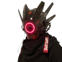 Cyberpunk Biker Helmet - product view on white background