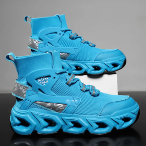Cyberpunk Blade Chunky Sneakers - Blue chunky blade-sole sneakers