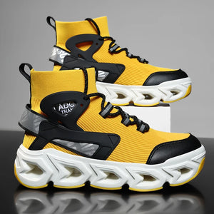 Cyberpunk Blade Chunky Sneakers - Yellow chunky blade-sole sneakers