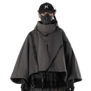 Cyberpunk crop hoodie - product view on white background