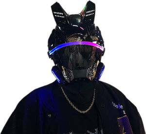 Cyberpunk Futuristic Helmet - product view on white background