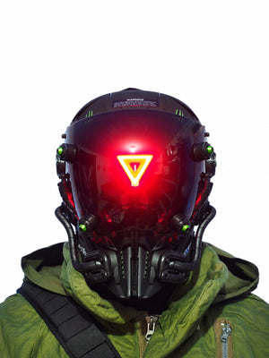 Cyberpunk Helmet Concept Art - product view on white background