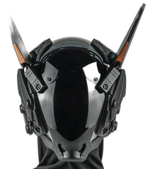 Cyberpunk Helmet Futurist - product view on white background