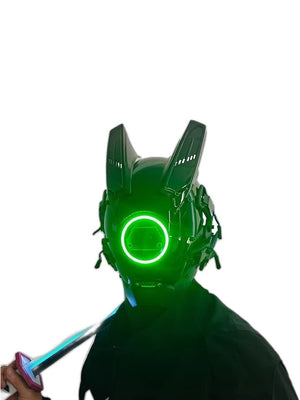 Cyberpunk Helmet Techwear - product view on white background