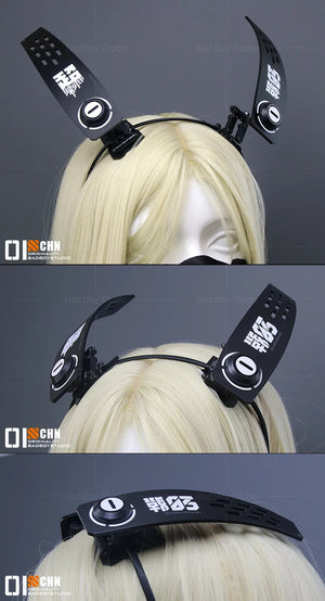 Cyberpunk Mechanical Antenna Headband — women mechanical cyberpunk hair accessory