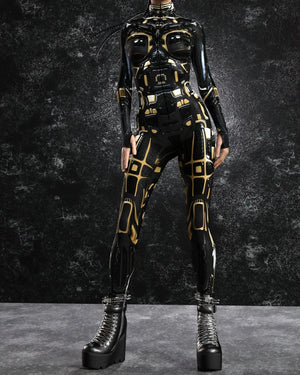Cyberpunk Mechanical Armor Catsuit - 19