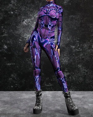 Cyberpunk Mechanical Armor Catsuit - 22