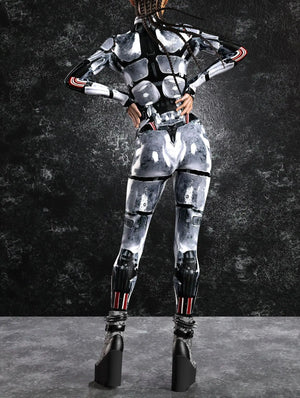 Cyberpunk Mechanical Armor Catsuit - 29