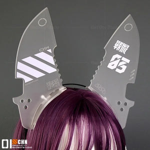 Cyberpunk Mechanical Armor Headband - WHITE
