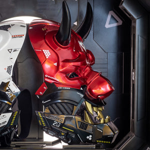 Cyberpunk oni mask Red