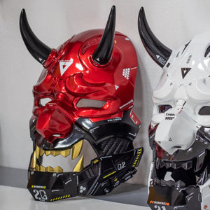 Cyberpunk oni mask Red