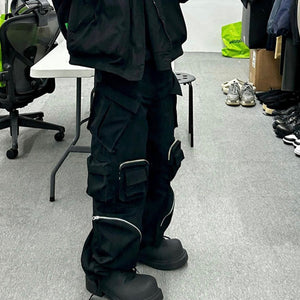 Cyberpunk Pants Pockets Zippers