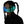 Cyberpunk Techwear LED Glasses on a woman with braids, front view, the clear visor glowing blue and green