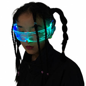 Cyberpunk Techwear LED Glasses - product view on white background