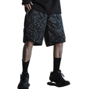 Cyberpunk Techwear Shorts - product view on white background