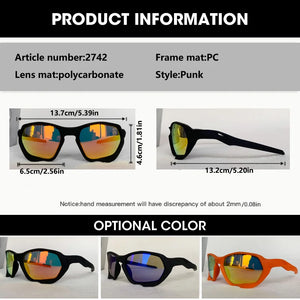 Cycling sport techwear glasses with wrap polycarbonate frame
