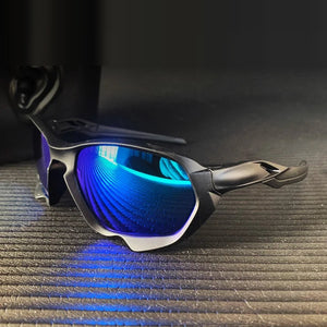 Cycling sport techwear glasses with wrap polycarbonate frame