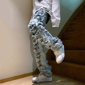 Damaged Denim Cyberpunk Pants
