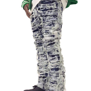 Damaged Denim Cyberpunk Pants