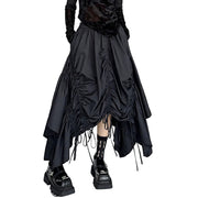 Dunkler schwarzer Gothic Maxirock