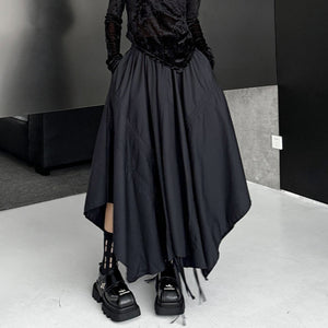 Dark Black Gothic Long Skirt