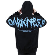 Sudadera con capucha cyberpunk oscura