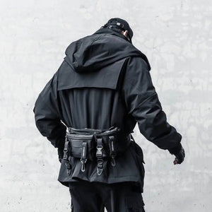 Dark Hooded Techwear Jacket