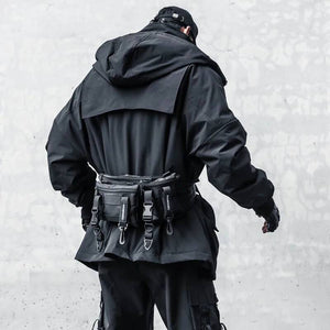 Dark Hooded Techwear Jacket