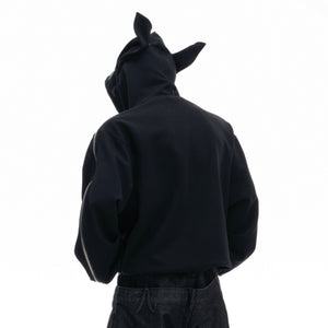 Dark Hoodie Zipper Techwear