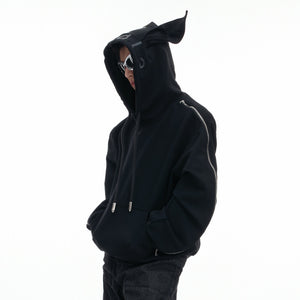 Dark Hoodie Zipper Techwear