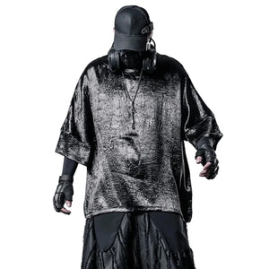 Dark Pattern Mens T Shirt in black — dark techwear streetwear, view 1 of 7
