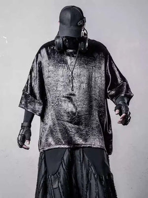 Dark Pattern Mens T Shirt in black — dark techwear streetwear, view 2 of 7