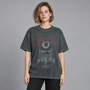 Dark Streetwear T Shirt Y2K – worn by a woman