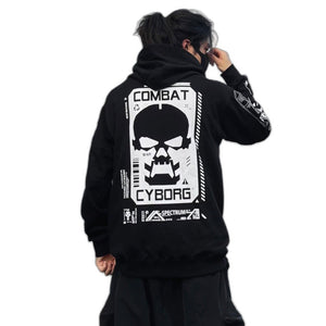 Dark Thickened Techwear Hoodie - product view on white background