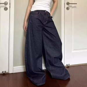 Deep Blue Baggy Y2k Jeans