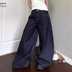 Deep Blue Baggy Y2k Jeans