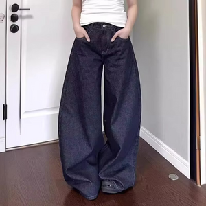 Deep Blue Baggy Y2k Jeans