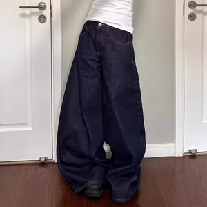 Deep Blue Baggy Y2k Jeans