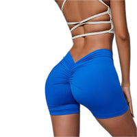 Deep V Back Booty Shorts - product view on white background